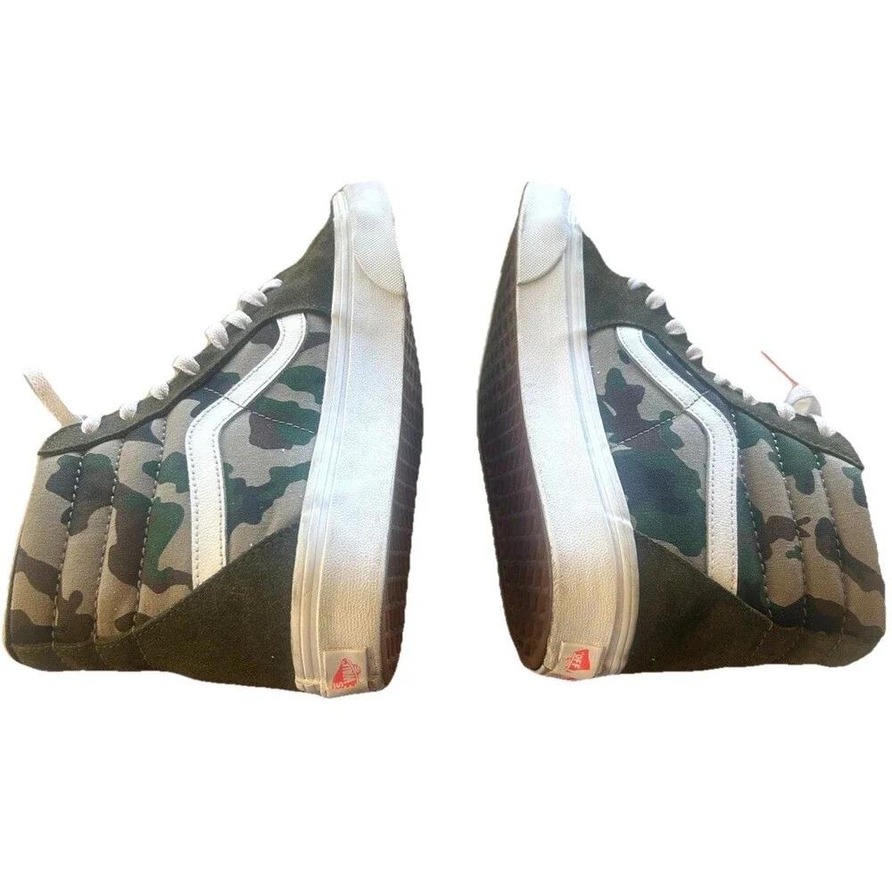 Vans Sk8-Hi Camo Skateboard Suede Canvas Olive Green High Top W-8 / M 6.5